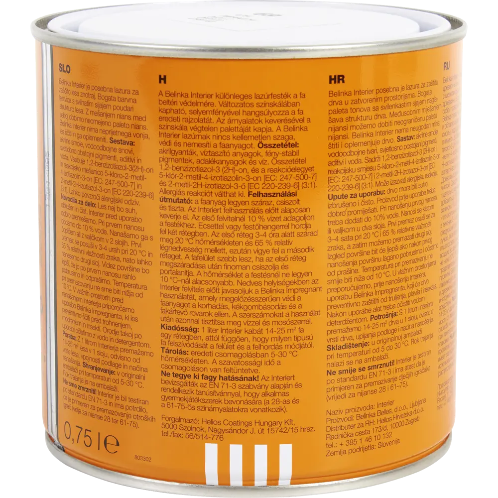 Покрытие защитно-декоративное для дерева Belinka Interier цвет горячий шоколад 0.75 л STLM-2054025 - Вид №1