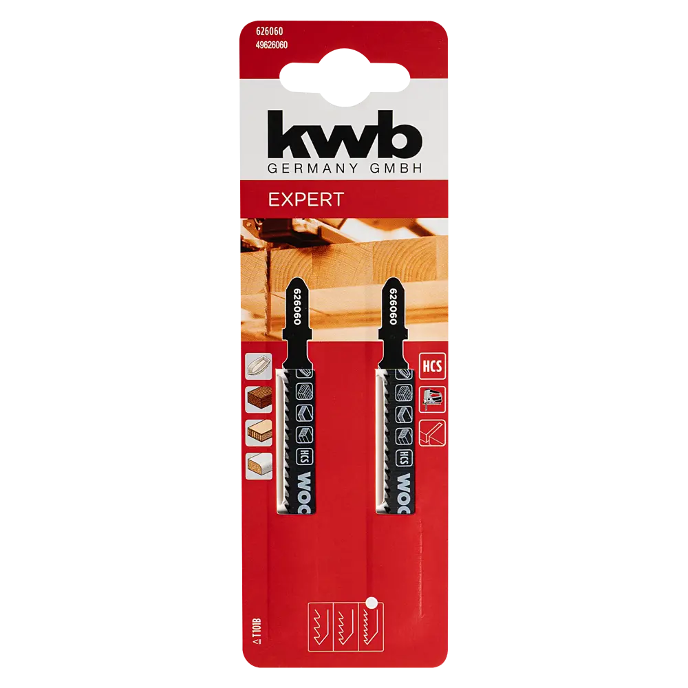 Пилка для электролобзика по дереву и пластику KWB 626060 чистый рез, 2 шт STLM-2033115 - Вид №3