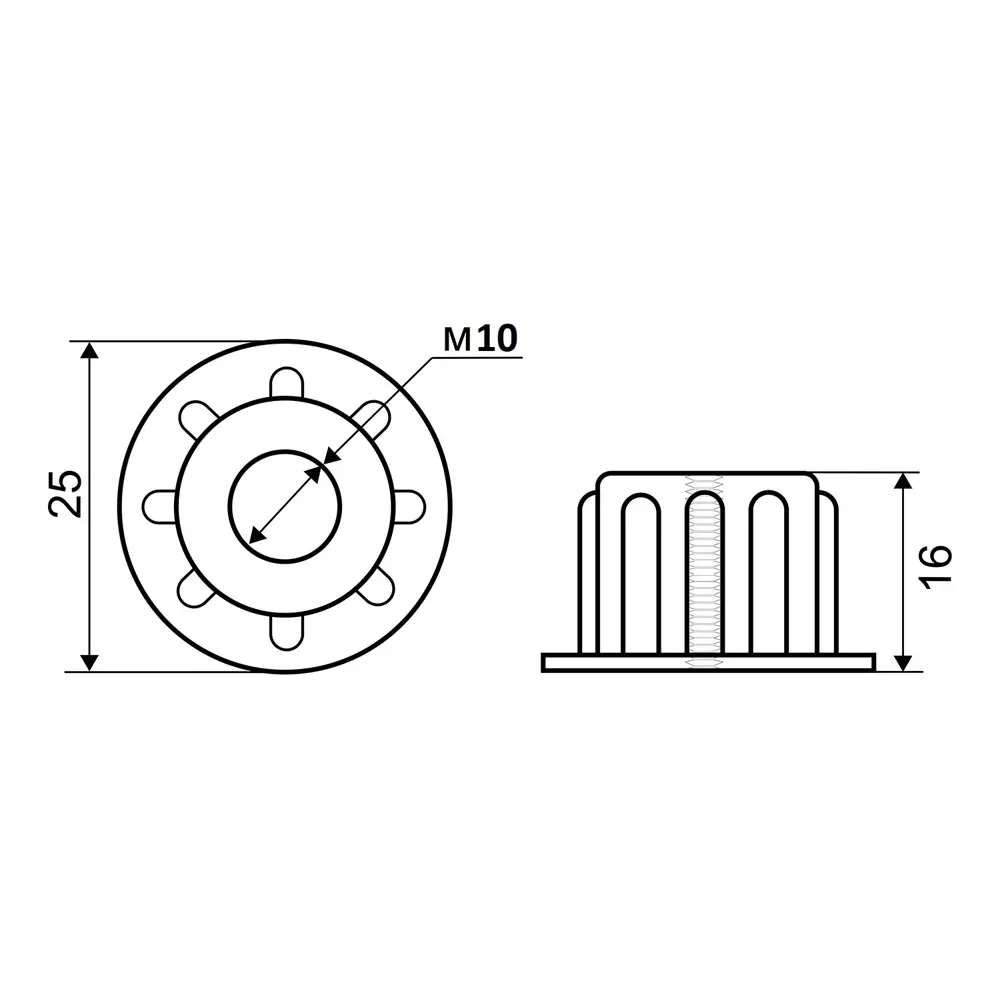 Втулка для трубы с резьбой ⌀25 хром Santreyd STLM-2037247 - Вид №2
