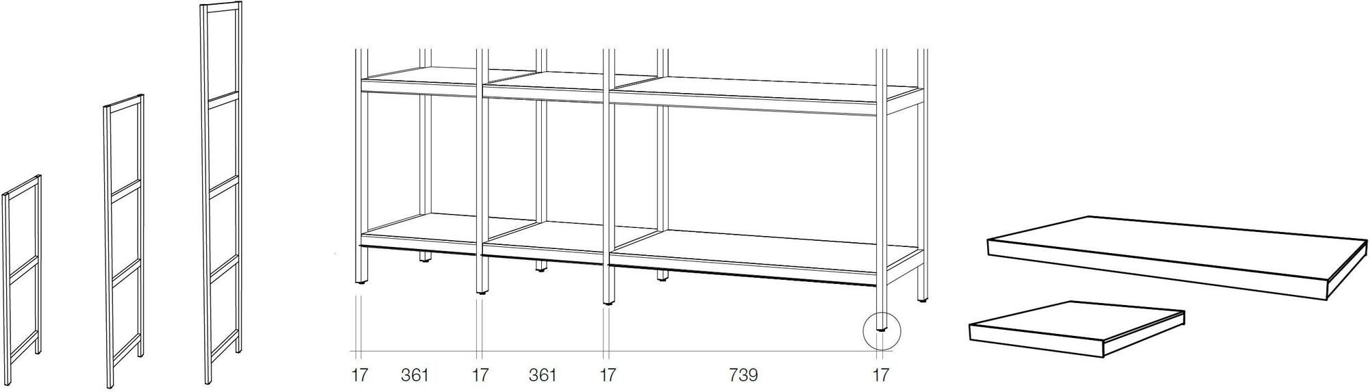 TreCe Модульная полка из алюминия sun-id-1365061 - Вид №5