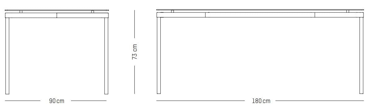 Прямоугольный алюминиевый стол с порошковым покрытием Petite Friture Fromme ARCH-00013788 - Вид №19