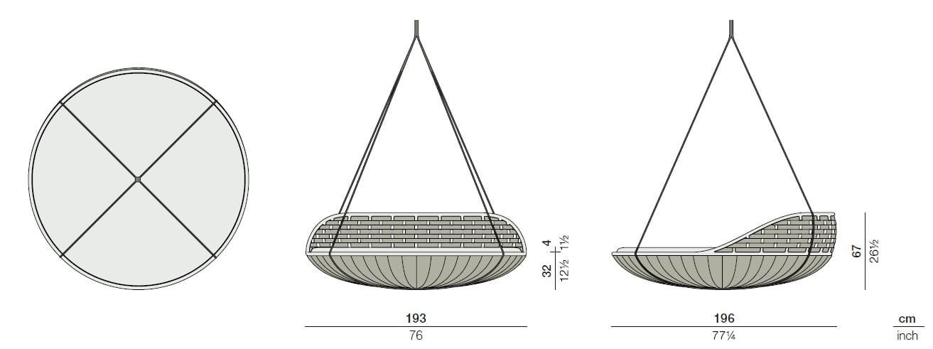 Подвесное сиденье из синтетического волокна на 3 места DEDON SWINGREST ARCH-00059517 - Вид №3