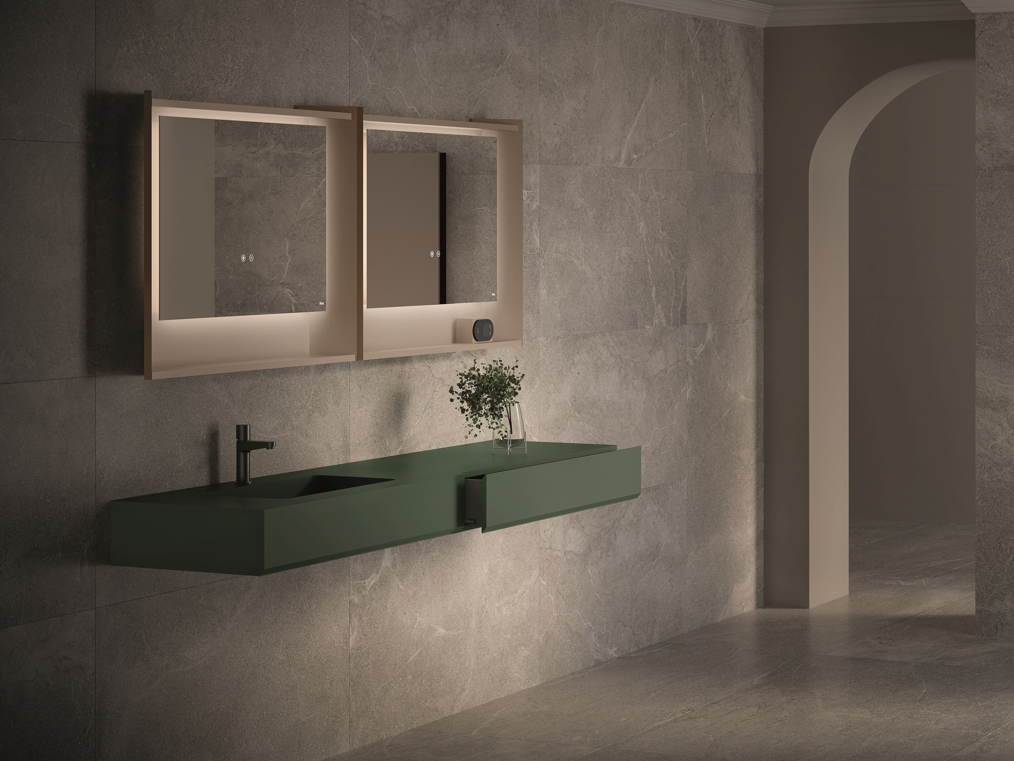 Меламиновый подвесной одиночный умывальник Fiora Making ARCH-00129962