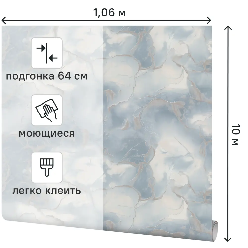 Обои флизелиновые Palitra Family Euphoria голубые 1.06 м FM72329-46 STLM-2014672 - Вид №1