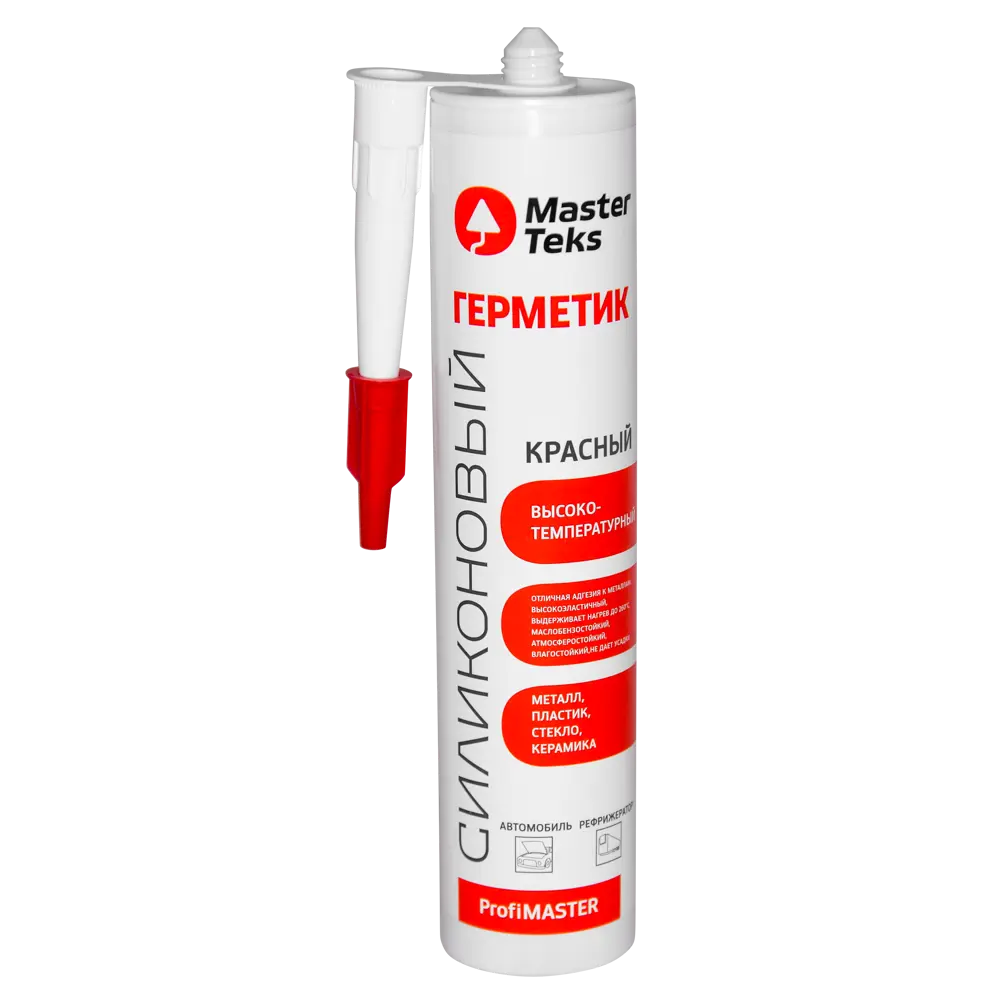 Силиконовый герметик MasterTeks высокотемпературный красный 260 мл 86406298 STLM-0068706
