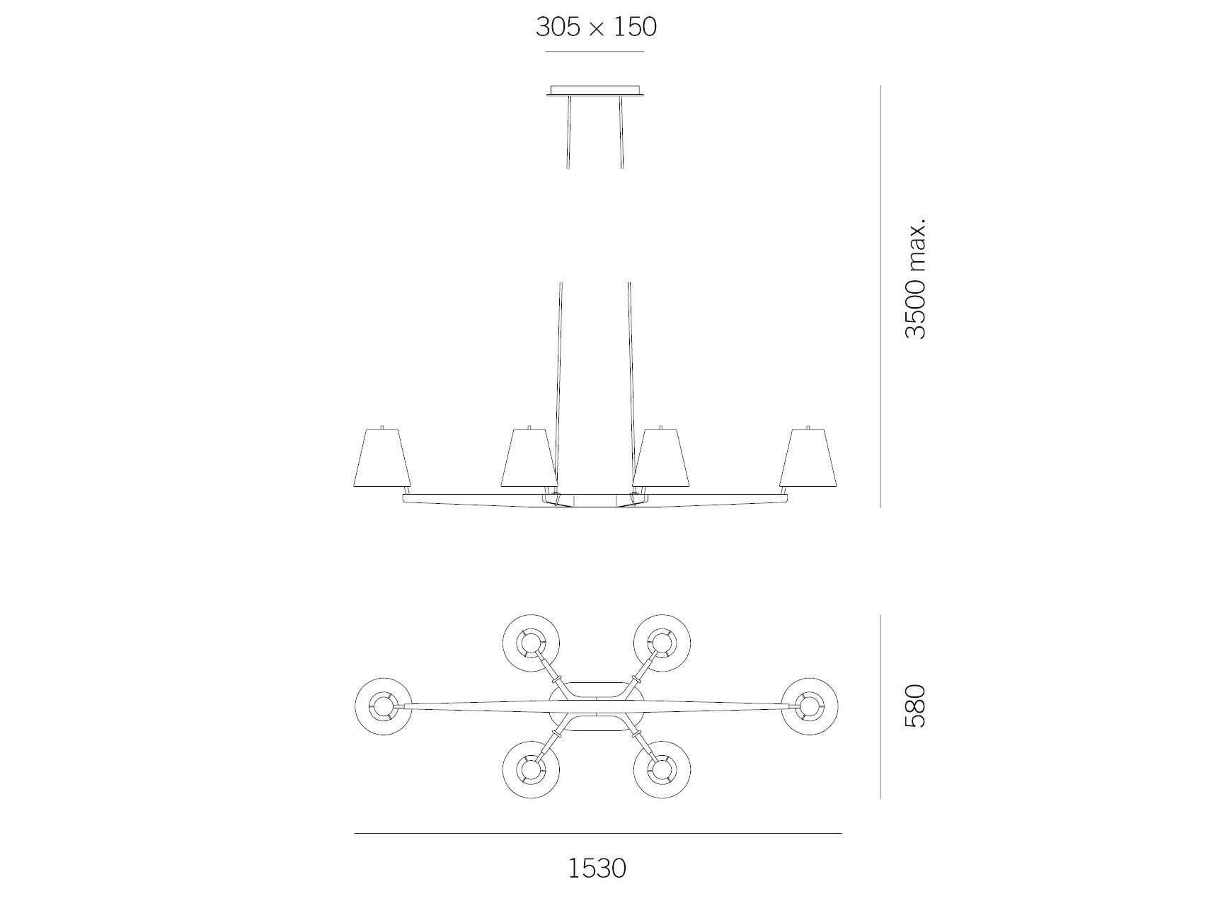 Подвесной светильник из дерева и шелка Kalmar Admont ARCH-00003341 - Вид №2