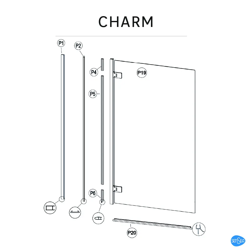 Ширма на ванну Sensea Charm поворотная 150 см цвет хром Без серии STLM-2048096 - Вид №6
