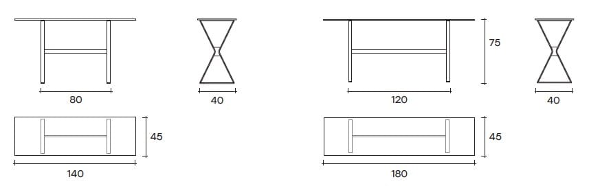 Консольный стол со стеклянной или мраморной столешницей FIAM ITALIA Hype ARCH-00149180 - Вид №10