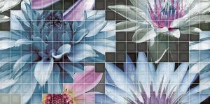 Mosaico blanco Flor 1 25x50