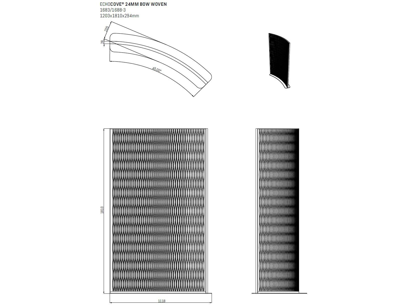 ПЭТ звукопоглощающая офисная перегородка ECHOJAZZ ECHOCOVE® BOW ARCH-00070871 - Вид №5