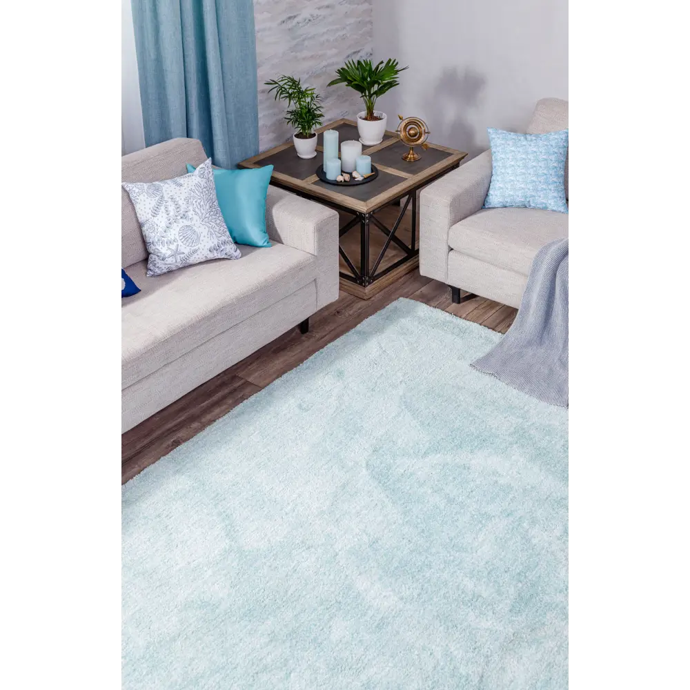 Ковер полиэстер Лавсан 80x150 см цвет бирюзовый Amigo STLM-2174230 - Вид №4