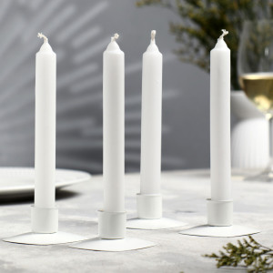 90637300 Набор свечей столовых 2.3х 24.5 см 4 штуки белый STLM-0319348 ОМСКИЙ СВЕЧНОЙ ЗАВОД