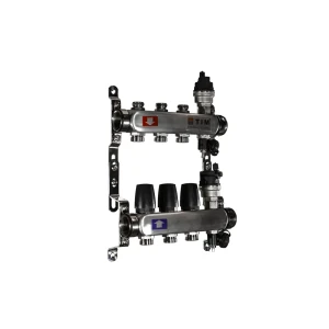 Коллектор для отопления TIM KBS5003 1" 3 выхода с регулирующими и балансировочными клапанами