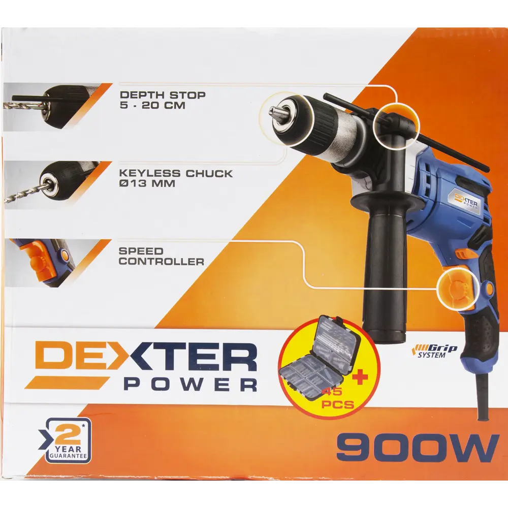 Дрель ударная Dexter Power PC900ID 45ACC, 900 Вт STLM-2046131 - Вид №8