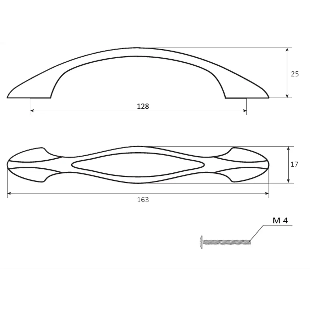 Мебельная ручка-скоба Edson 1900 матовый черный 128 мм STLM-2076257 - Вид №3