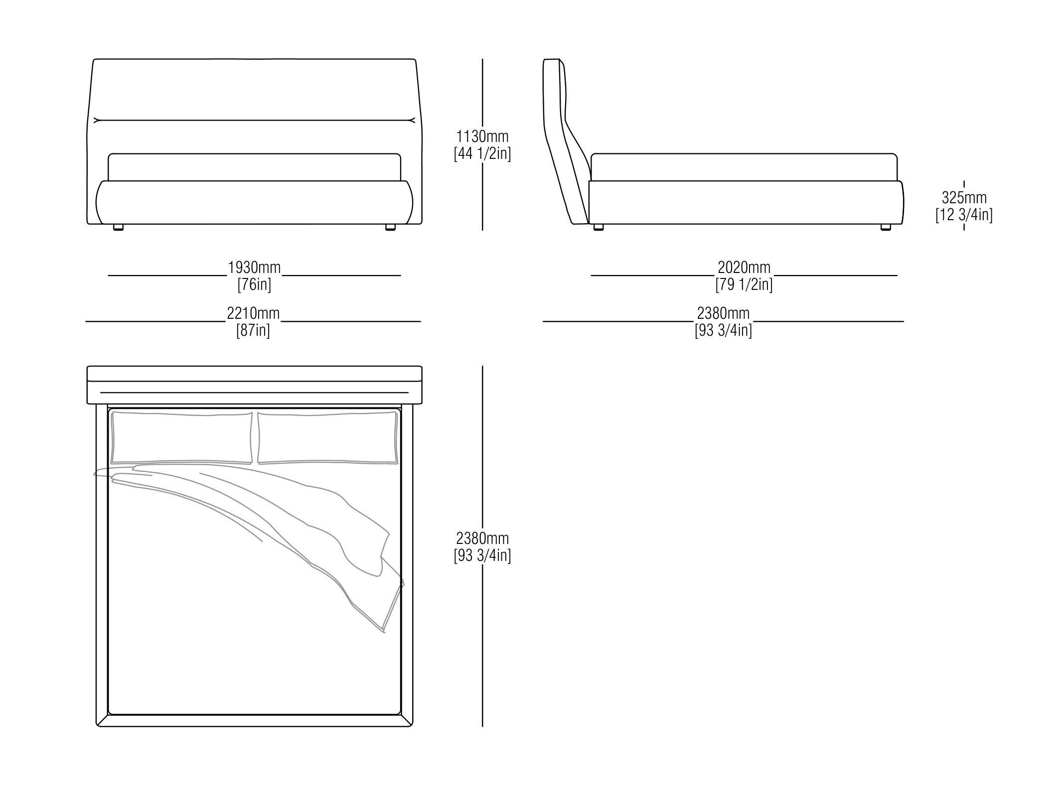 Двуспальная кровать-контейнер с мягким изголовьем MisuraEmme COSY ARCH-00040461 - Вид №8