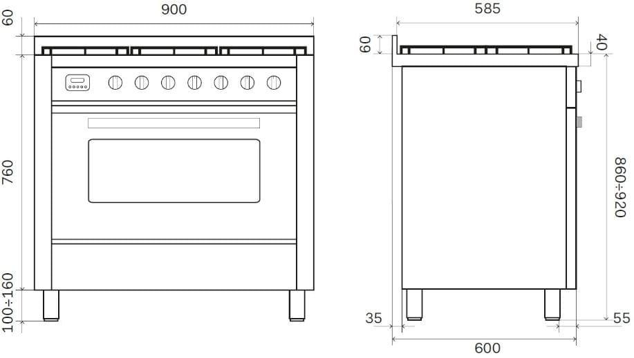 Отдельно стоящая кухня из нержавеющей стали Ilve Pro Line ARCH-00082738 - Вид №2