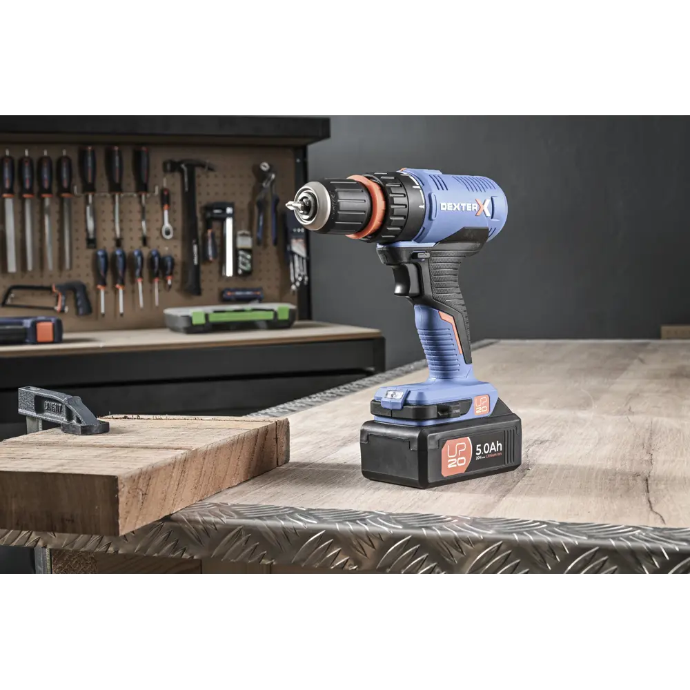 Дрель аккумуляторная Dexter 20VSD2-35RCA.1A, 20 В Li-ion 2.5 Ач STLM-2114127 - Вид №9