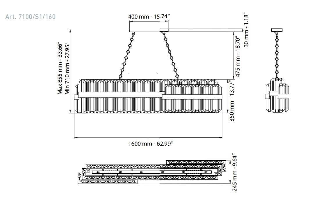 Светодиодный подвесной светильник из свинцового хрусталя Patrizia Volpato Diamante ARCH-00106659 - Вид №6
