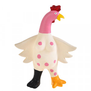 ПР0047764 Игрушка для собак Курица с пищалкой 18,5х13х6,5см латекс розовая Foxie