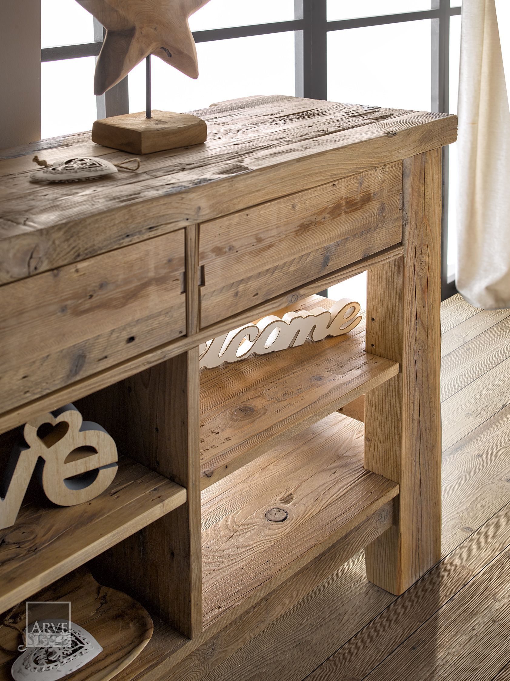 Деревянная прямоугольная консоль с ящиками Arvestyle Лев ARCH-00052525 - Вид №2