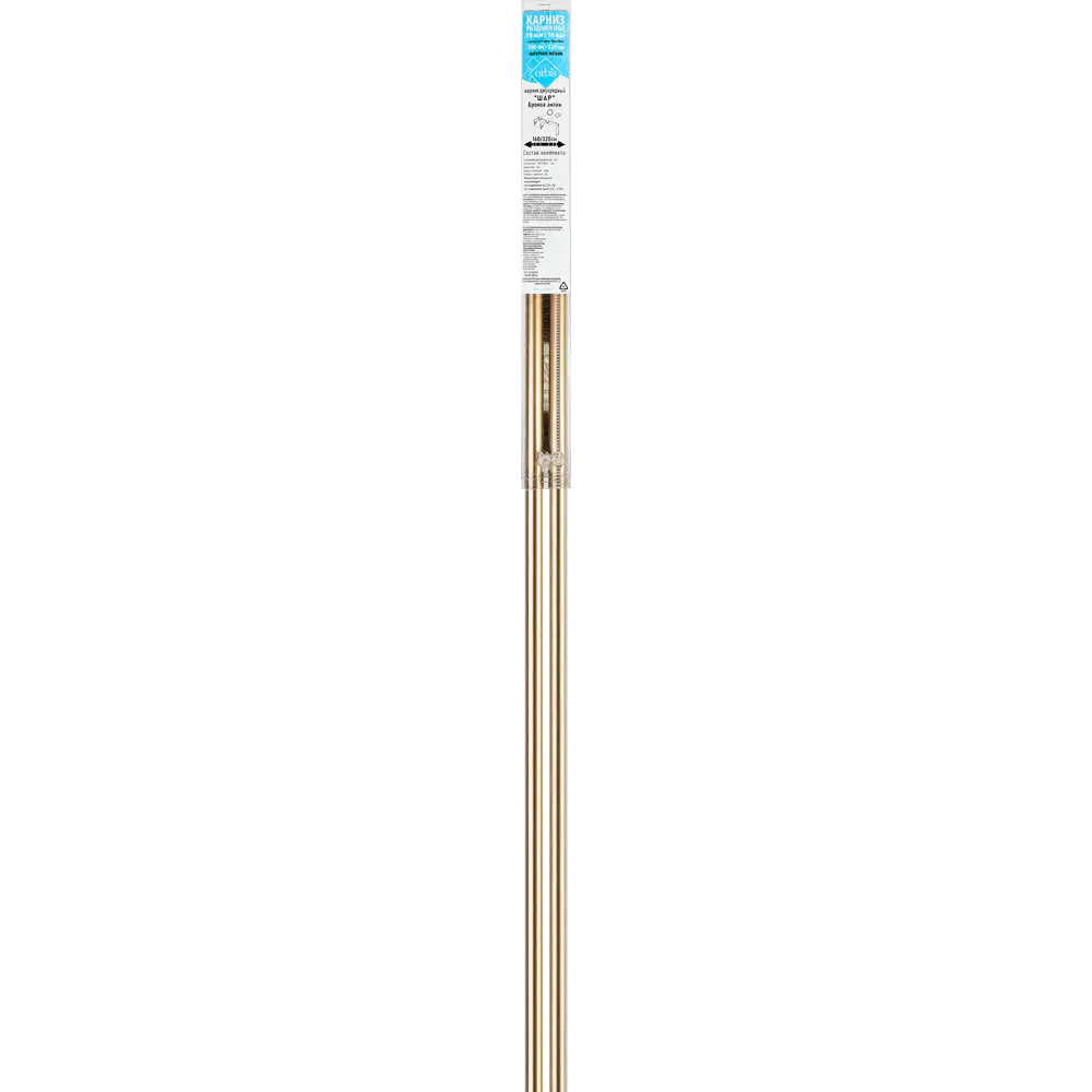 Настенный карниз раздвижной двухрядный Orbis шар d19/16 мм 140-280 см металл цвет бронза STLM-2203364 - Вид №2