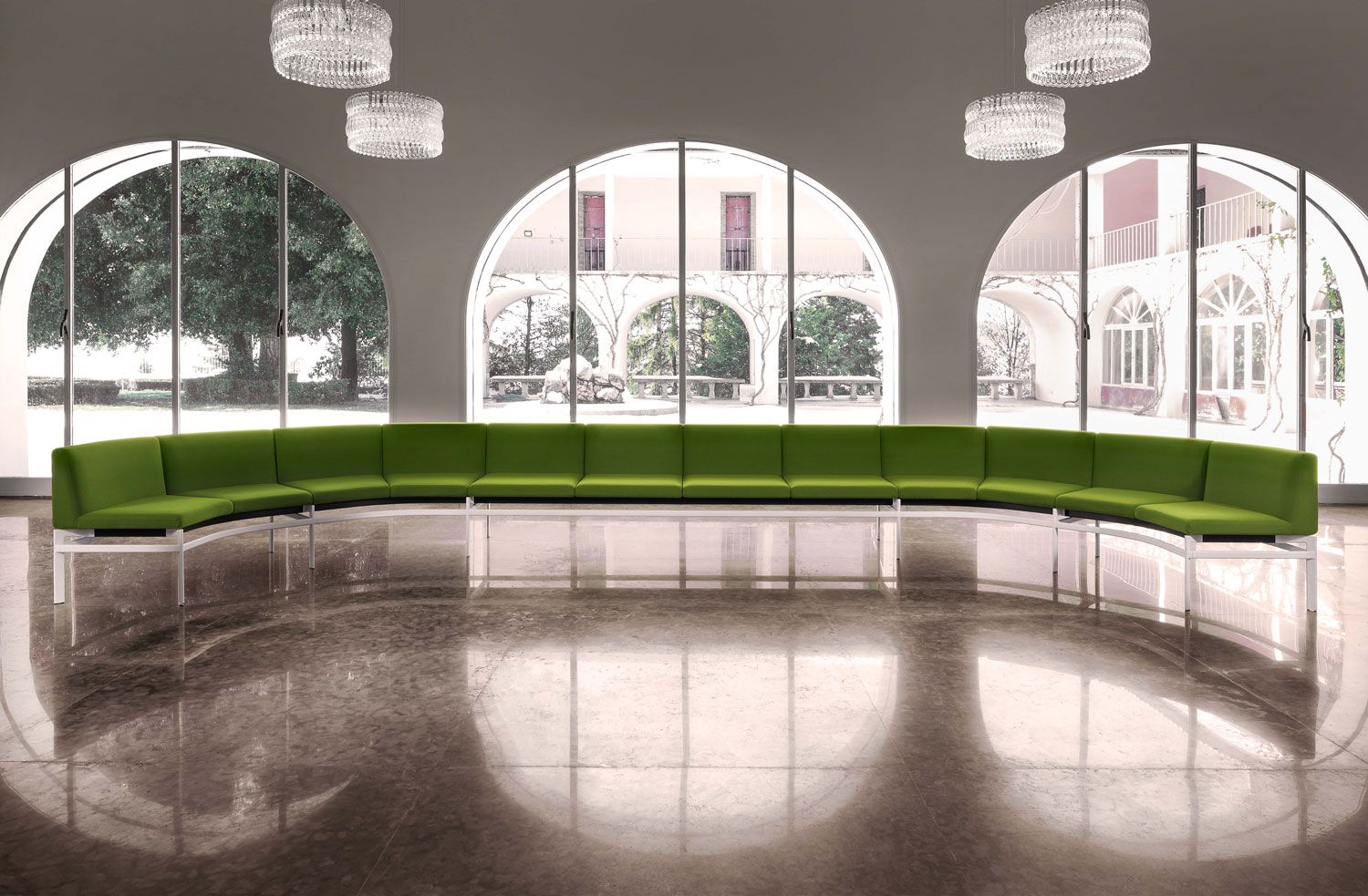 Изогнутый диван из ткани Luxy мост ARCH-00097552 - Вид №3