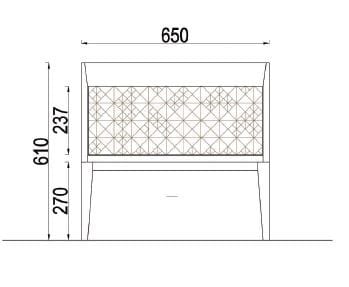 Прямоугольная прикроватная тумбочка из орехового дерева с ящиками Barba design текстуры ARCH-00030626 - Вид №2