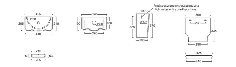 Керамическая внешняя выхлопная коробка Alice Ceramica ARCH-00101967 - Вид №6