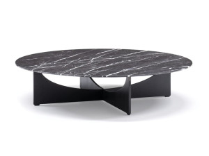 Мраморный круглый низкий журнальный столик