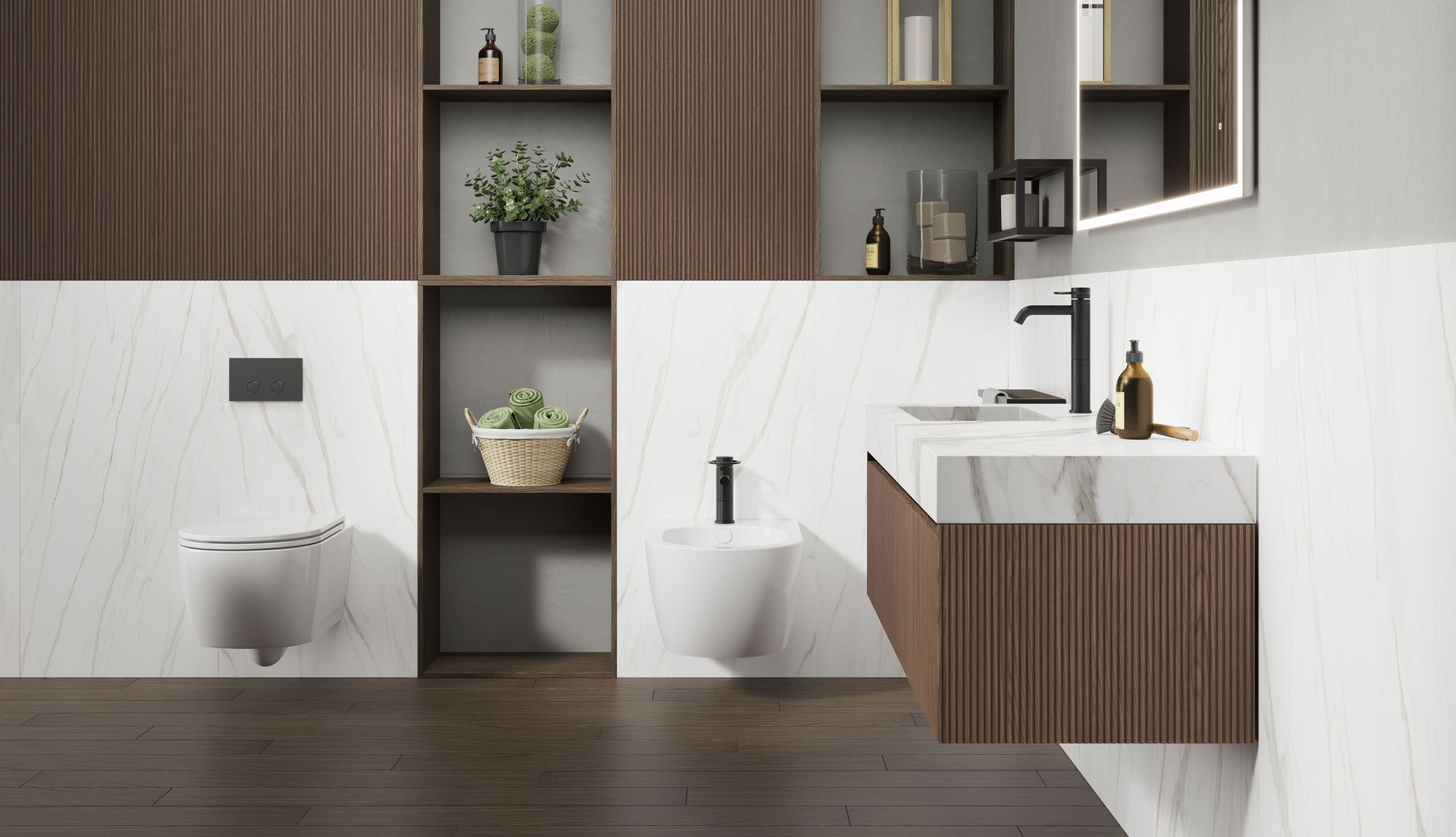 Подвесной умывальник с ящиками Mobiltesino Millerighe Color ARCH-00121421 - Вид №2