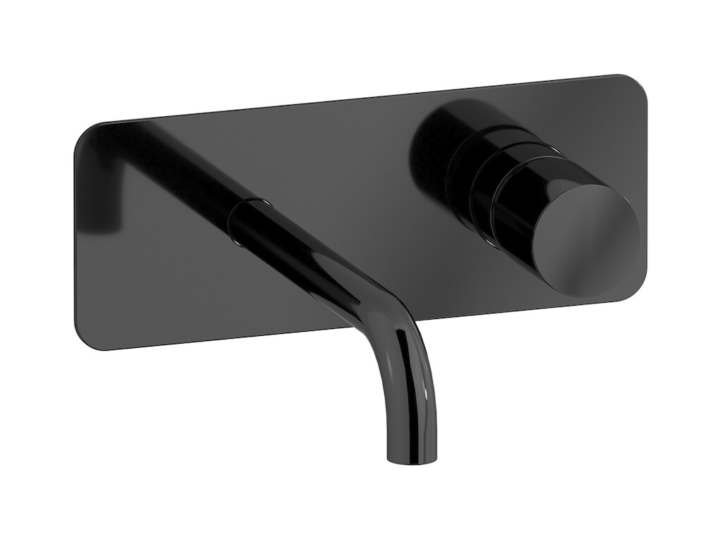 Встроенный в стену смеситель для раковины на 2 отверстия в комплекте с донным клапаном WE ARE IB rr206cf Black Chrome Brera