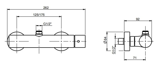 Внешний однорычажный смеситель для душа с 2 отверстиями Rubinetterie Frattini Narciso S ARCH-00122493 - Вид №8