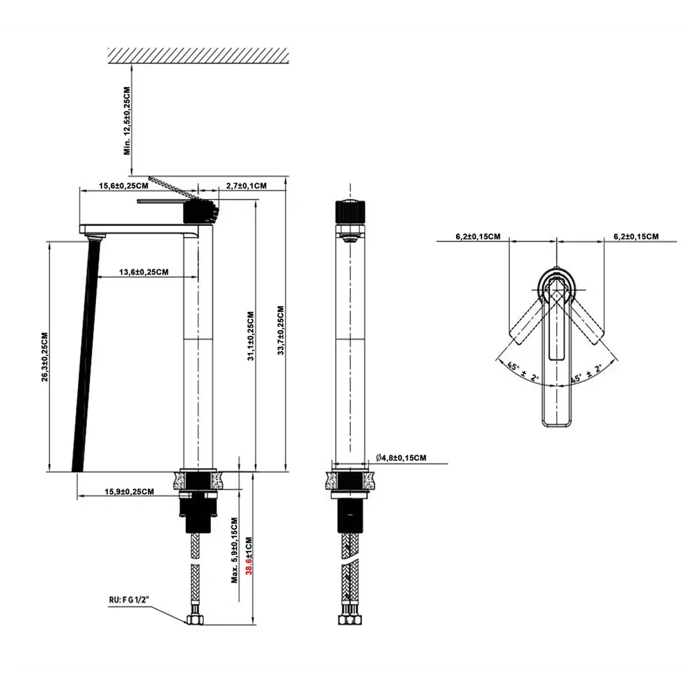 Смеситель для раковины KONSENSA Теано однорычажный на столешницу цвет хром STLM-2132247 - Вид №7
