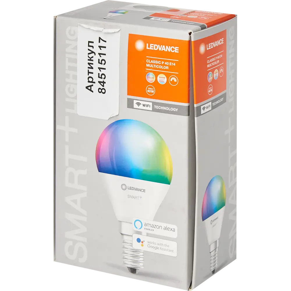 Лампа умная светодиодная Wi-Fi Ledvance Smart Plus E14 220-240 В 5 Вт шар малый матовая 470 лм, изменение цвета RGB 84515117 STLM-2013480  - Вид №7