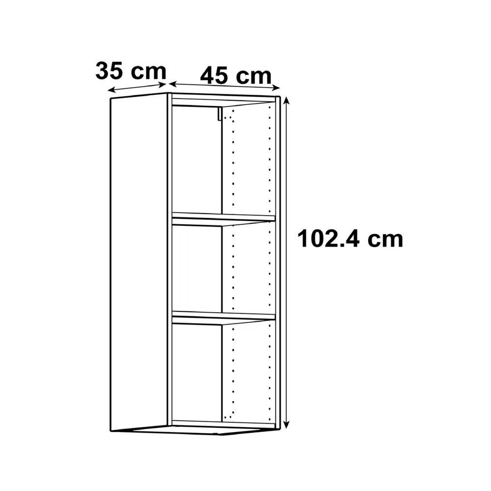 Каркас навесной Delinia ID 45x102.4x35 см, ЛДСП, цвет белый STLM-2089470 - Вид №1