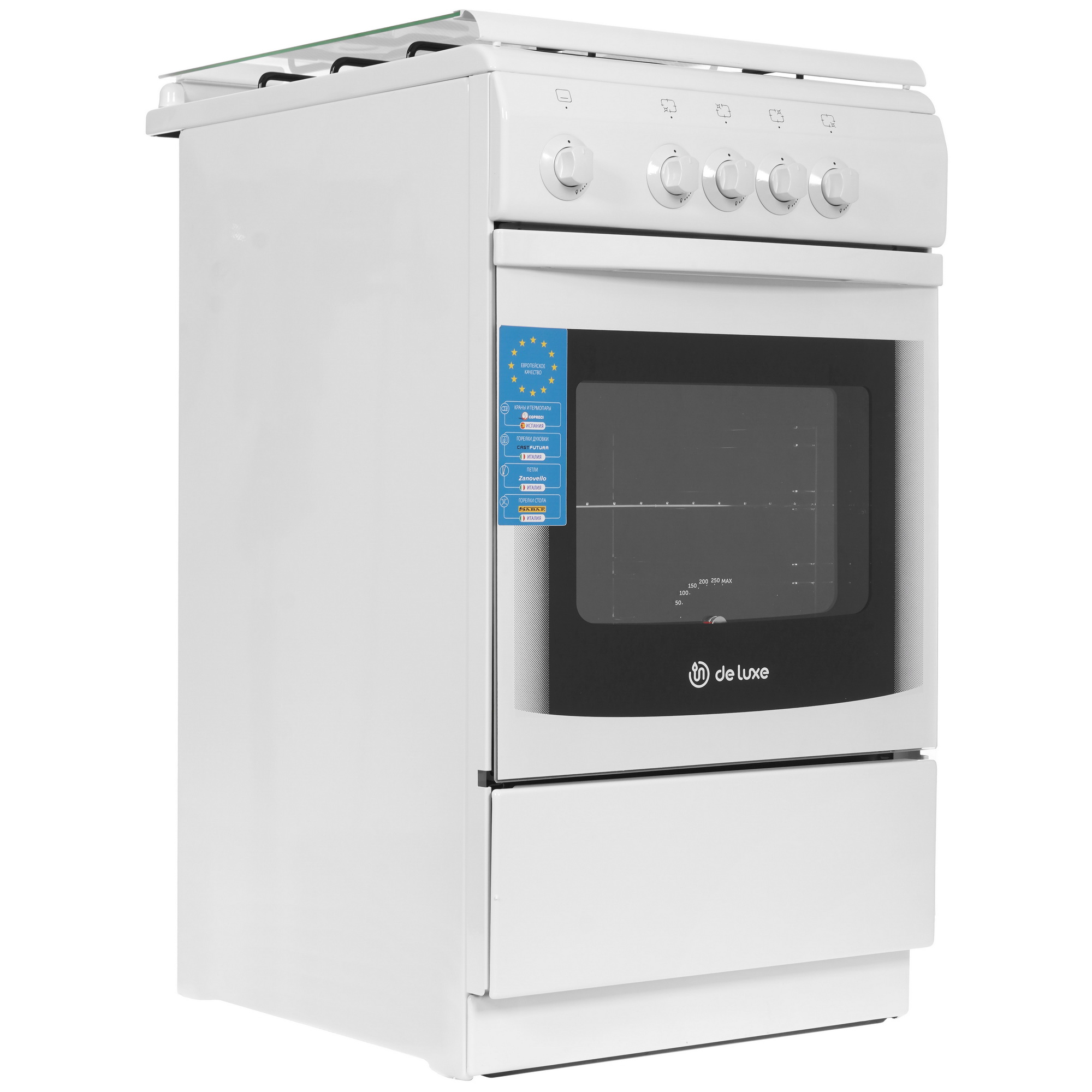 1185582 Газовая плита De Luxe 506040.05Г (КР) белый STDN-0096778 - Вид №1