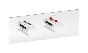 EUA721ISNID1 Комплект наружных частей термостата с дивертером на 3 потребителя - горизонтальная прямоугольная панель с ручками Industria IB Aqua - 3 потребителя с дивертером