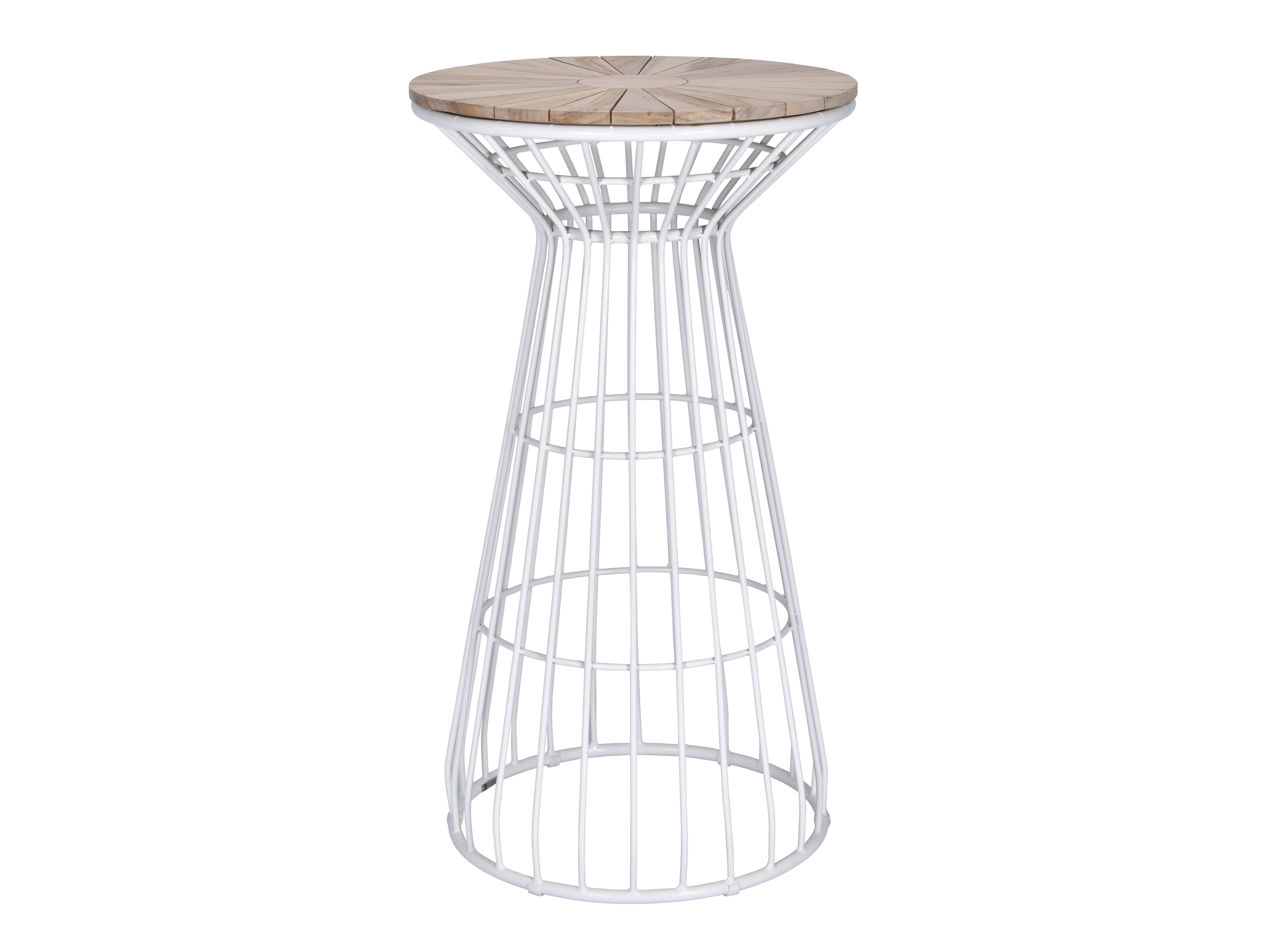 Высокий круглый алюминиевый и деревянный садовый стол cbdesign Fiorella ARCH-00132255