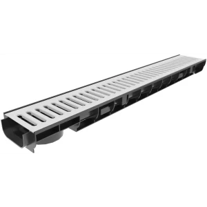 Лоток водосточный с решеткой Gidrolica 1000x146x63 мм цвет черный