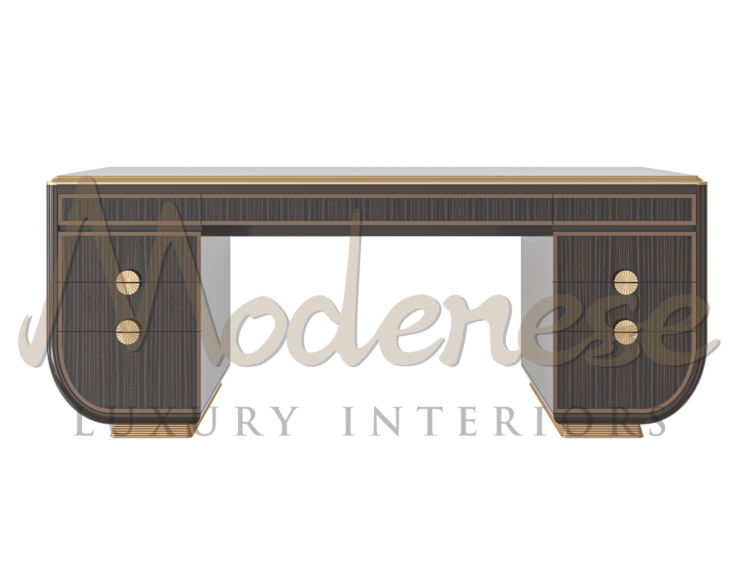 Черный исполнительный стол с ящиками Modenese Luxury Interiors MAKASSAR ARCH-00104958