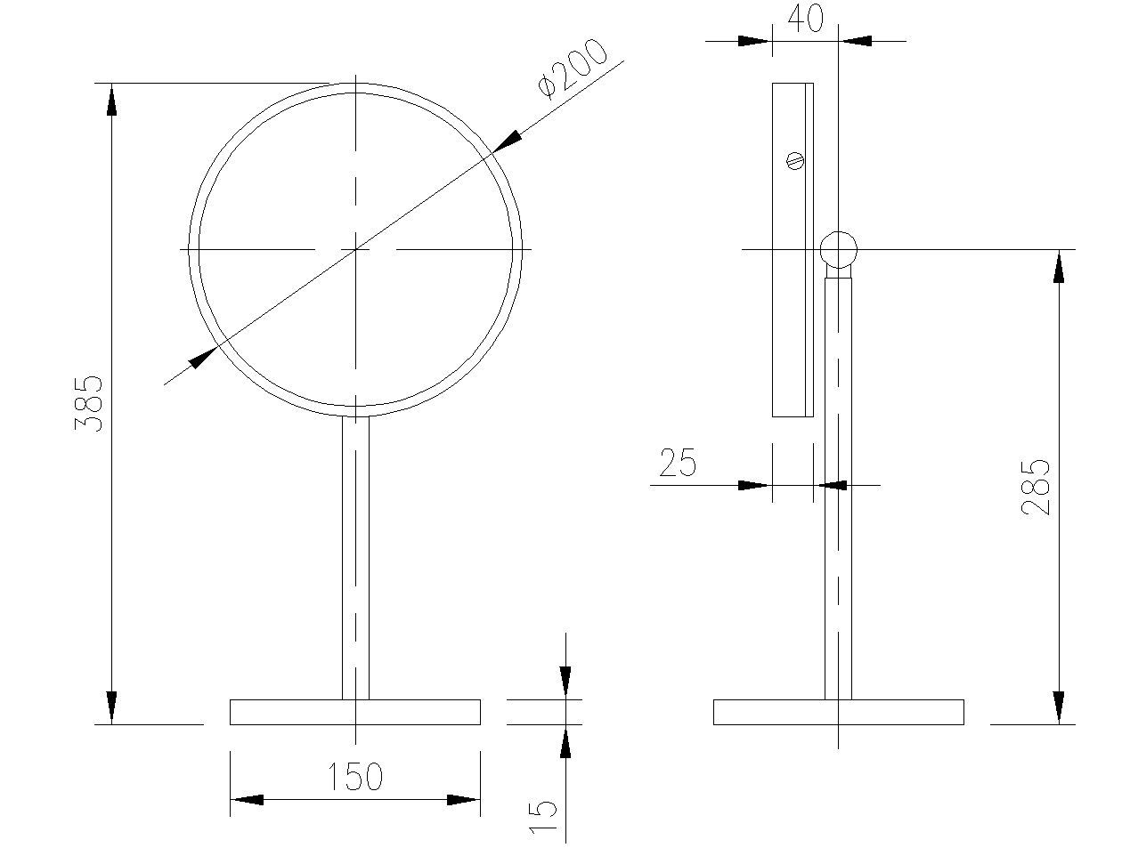 Столешница круглое увеличительное зеркало Spekkio Delta ARCH-00135955 - Вид №2