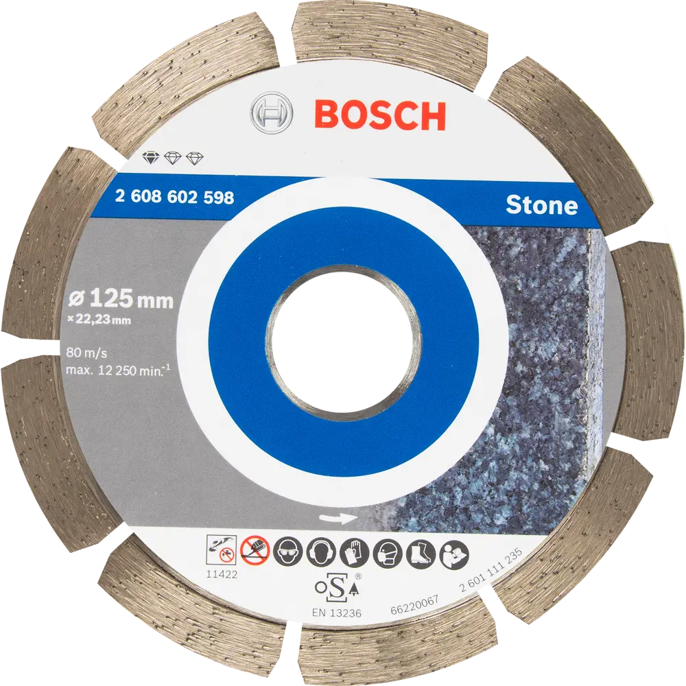 Диск алмазный по бетону и кирпичу Bosch Professional for Stone 2608602598 сегментный 125x22.2x1.5 мм STLM-2107551