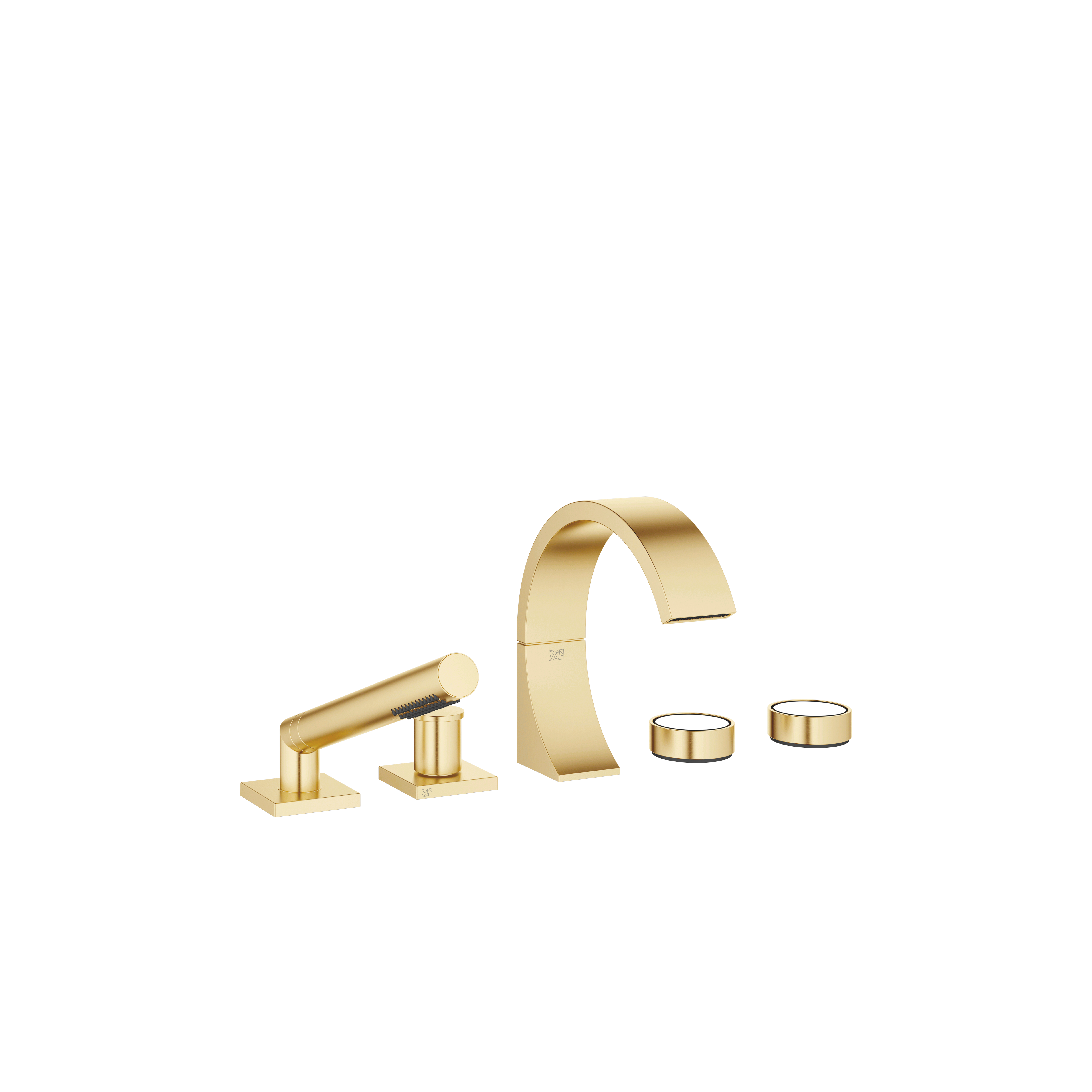 CYO Смеситель для ванны на пять отверстий, для установки на край ванны или на край плитки – матовая дюрбрасс (23-каратное золото) DornBracht 27523811-28