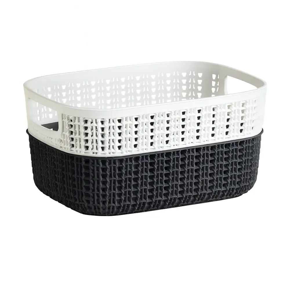 Корзина для белья Primanova Суздаль 3.5 л цвет бело-серый STLM-2207070