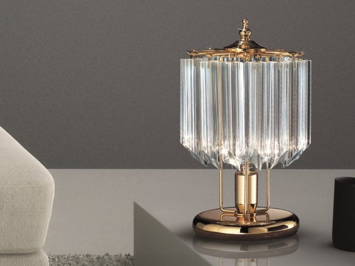 Стеклянная настольная лампа Patrizia Volpato кристаллы ARCH-00000593