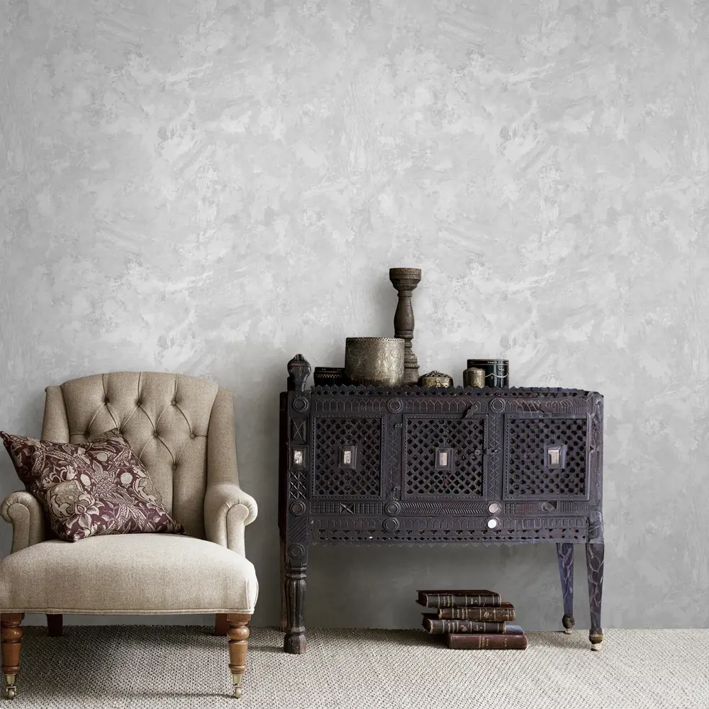 Обои флизелиновые Erismann Bergamo серые с эффектом штукатурки 89420877 STLM-1563616 - Вид №4