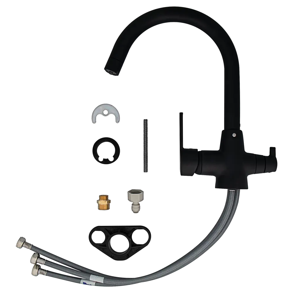 Кухонный смеситель Vidima Uno черный матовый с функцией фильтрации 89387355 STLM-1568791 - Вид №5