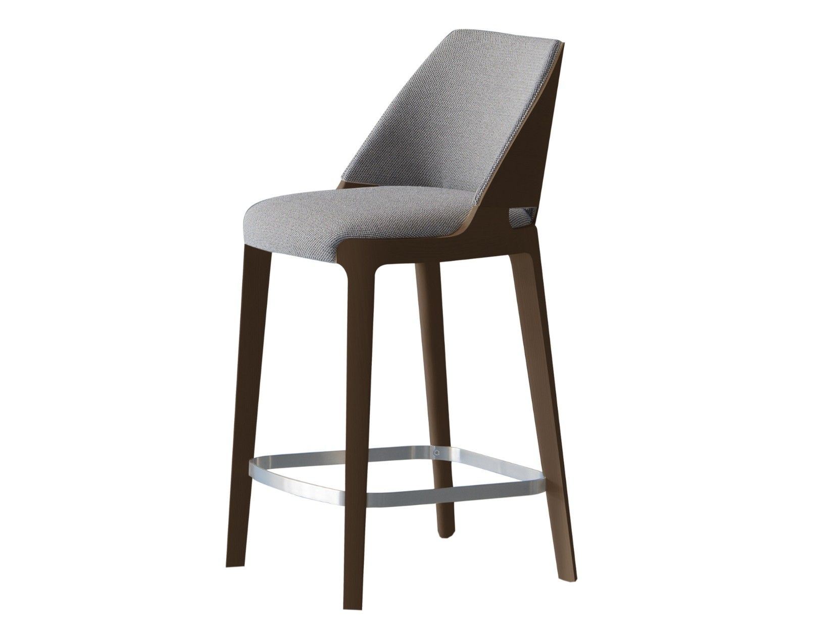 Высокий стул с тканевой подкладкой со спинкой Potocco Velis Wood ARCH-00100703