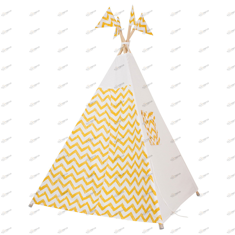 Вигвам Yellow Zigzag с окном,карманом и флажками VAMVIGVAM YELLOW ZIGZAG 281907 Желтый Santreyd 